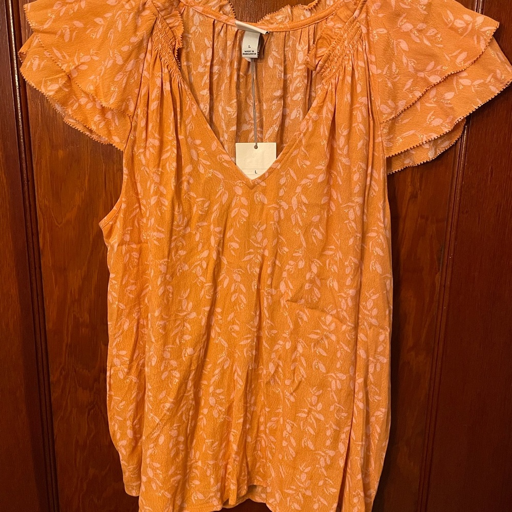 Ruffled Sleeves Loose Tank Top